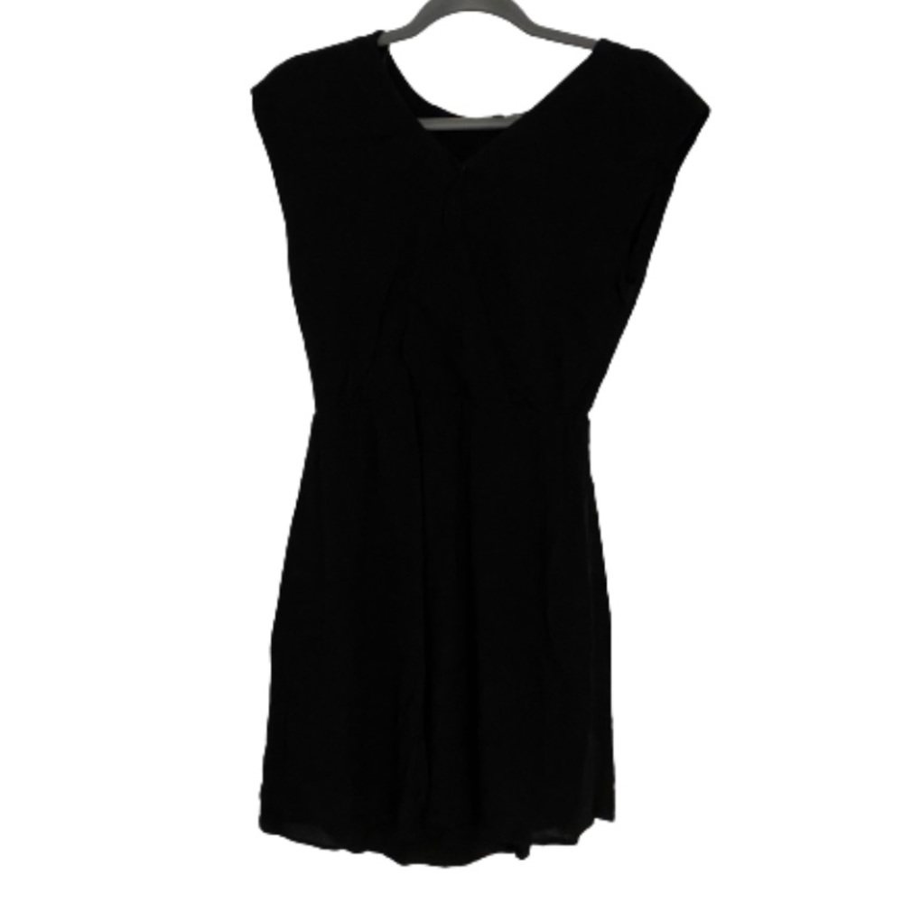 Matty M | Chic Black V-neck Midi Dress, Small